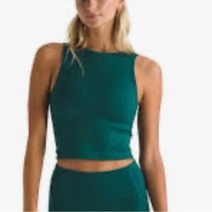 High-Neck Bikini Top in Teal Green